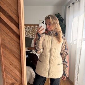 Burton Women's Beige and Camouflage Puffer Jacket